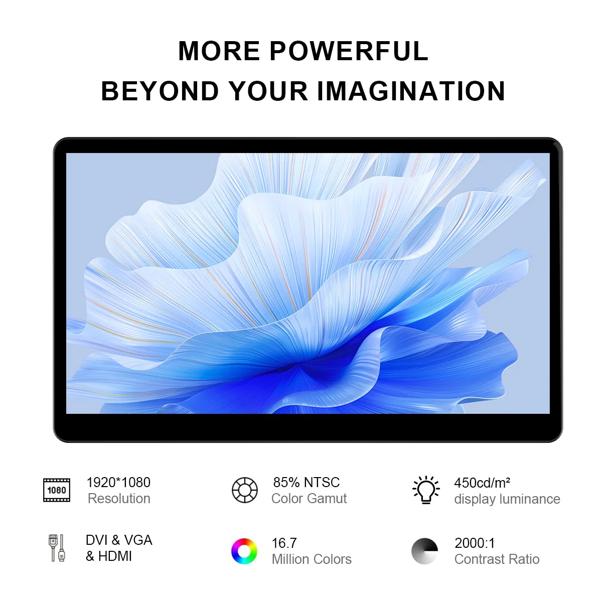 Unew 15.6" Touchscreen Monitor 1920x1080 60Hz 16:9 IPS Display HDMI Type-C VGA DVI for Raspberry Pi Industrial CCTV 75*75mm VESA