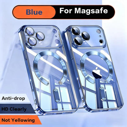 iPhone MagSafe Clear Case – Plating Soft TPU Magnetic Cover