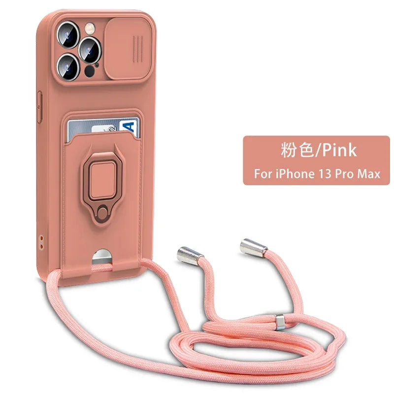 Crossbody Lanyard Ring Holder Case for Samsung Galaxy