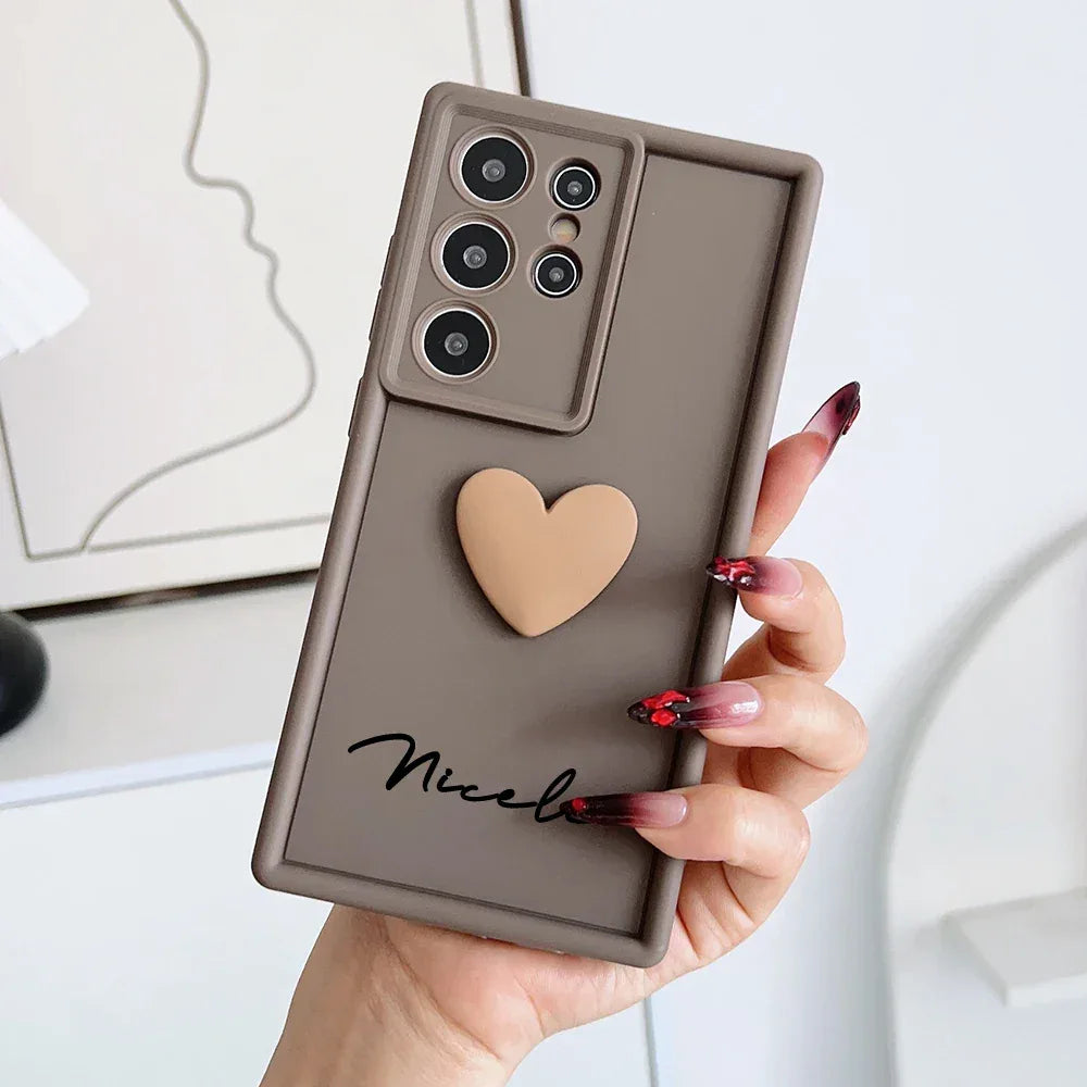 Customized 3D Love Heart Soft Case for Samsung Galaxy