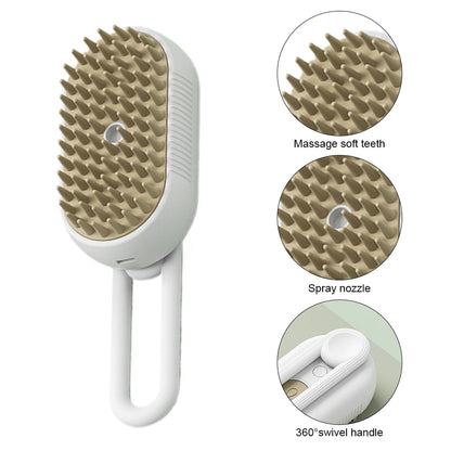 Pet Electric Steam Brush For Grooming