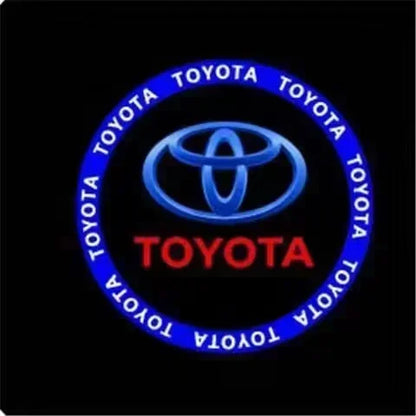 2PCS LED door welcome Lamp logo light For Toyota Camry Highlander Land Cruiser Prado Avalon Reiz Rav4 Crown CHR Prius accessory