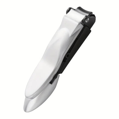 1-piece Nail Clippers for Men with Catcher -Sharp Heavy Duty Self-Collecting Nail Cutters with Ergonomic Lever Keep Fingernails