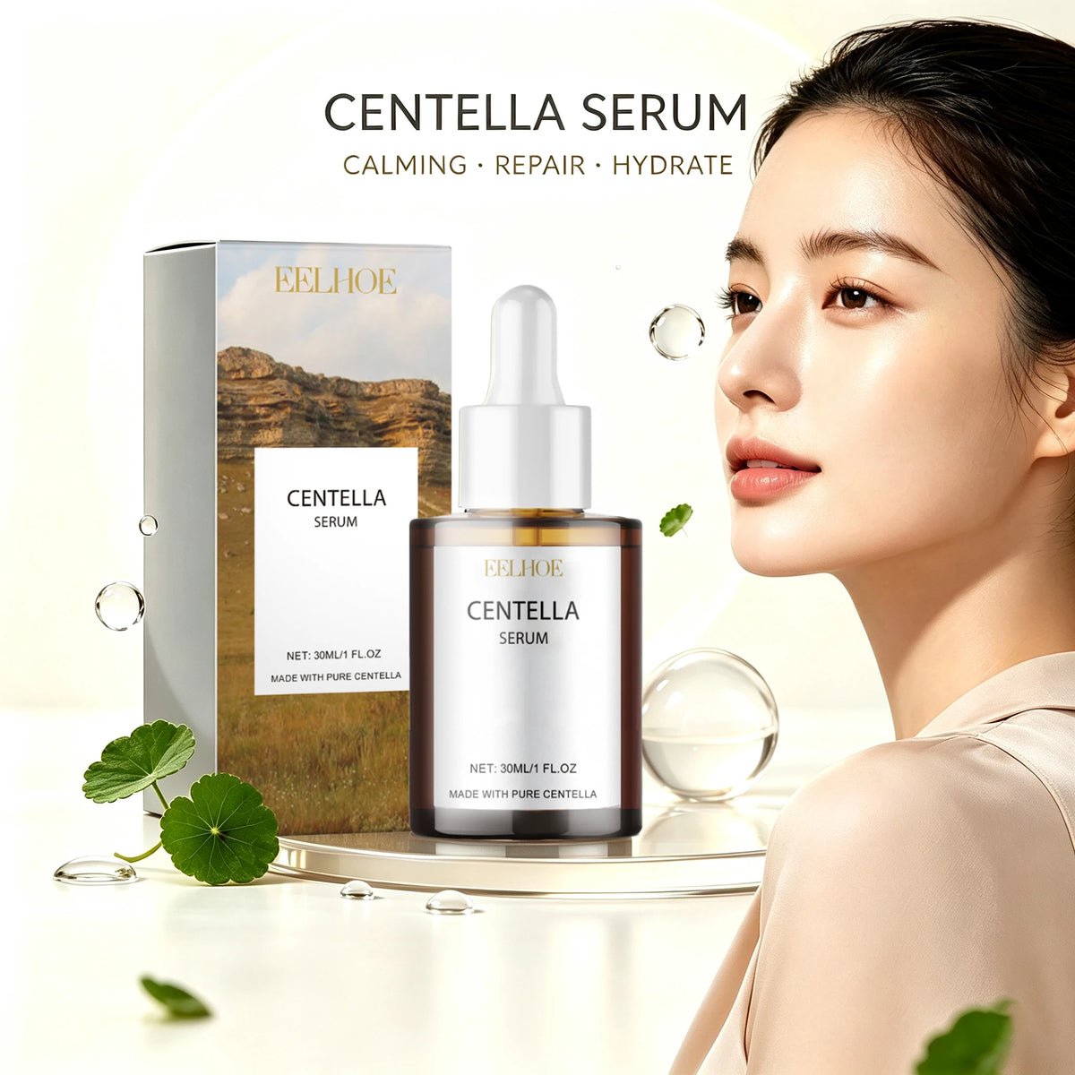 Korea Centella Asiatica Serum Sensitive Skin Soothing Formula With Acne Fighting Deep Moisturizing Benefits Gotu Kola Ampoule
