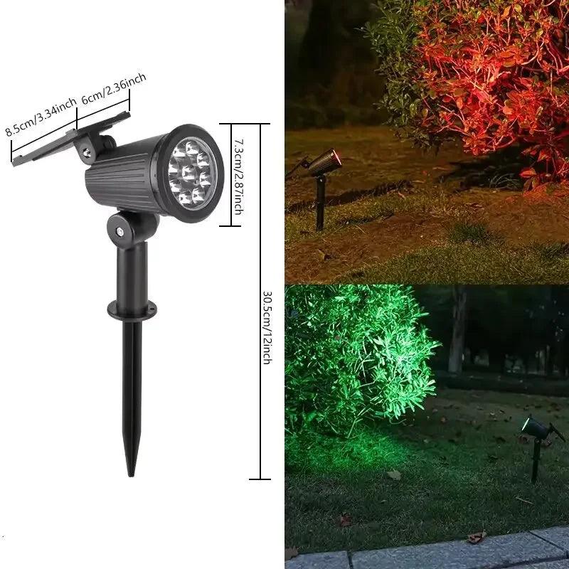 9 LED Solar Spotlights Outdoor IP65 Waterproof Brightness Adjustable Spot Light Garden Backyard Driveway Patio Decor Lamp