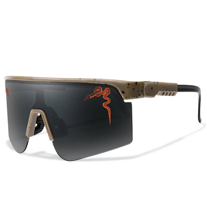 Men's Fashion Large Frame Cycling Sunglasses Fashionable Goggles with Random Dot Decoration for Outdoor Sports Hiking Fishing
