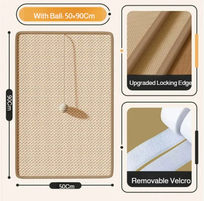 Multi-Function Cat Sisal Scratcher Pad, Sofa Protection Anti-Scratch Mat, No Lint Claw Grinding Pad for Cat Pet Daily Supplies