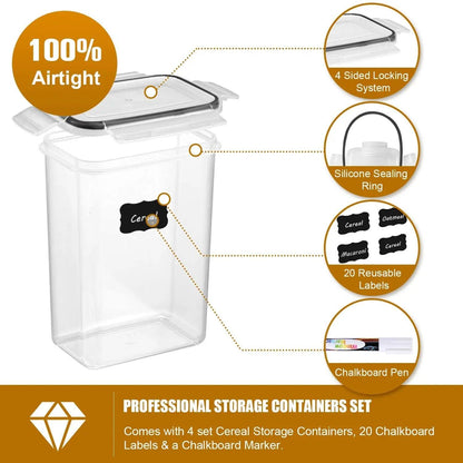 7pcs Airtight Food Storage Containers Set with Labels