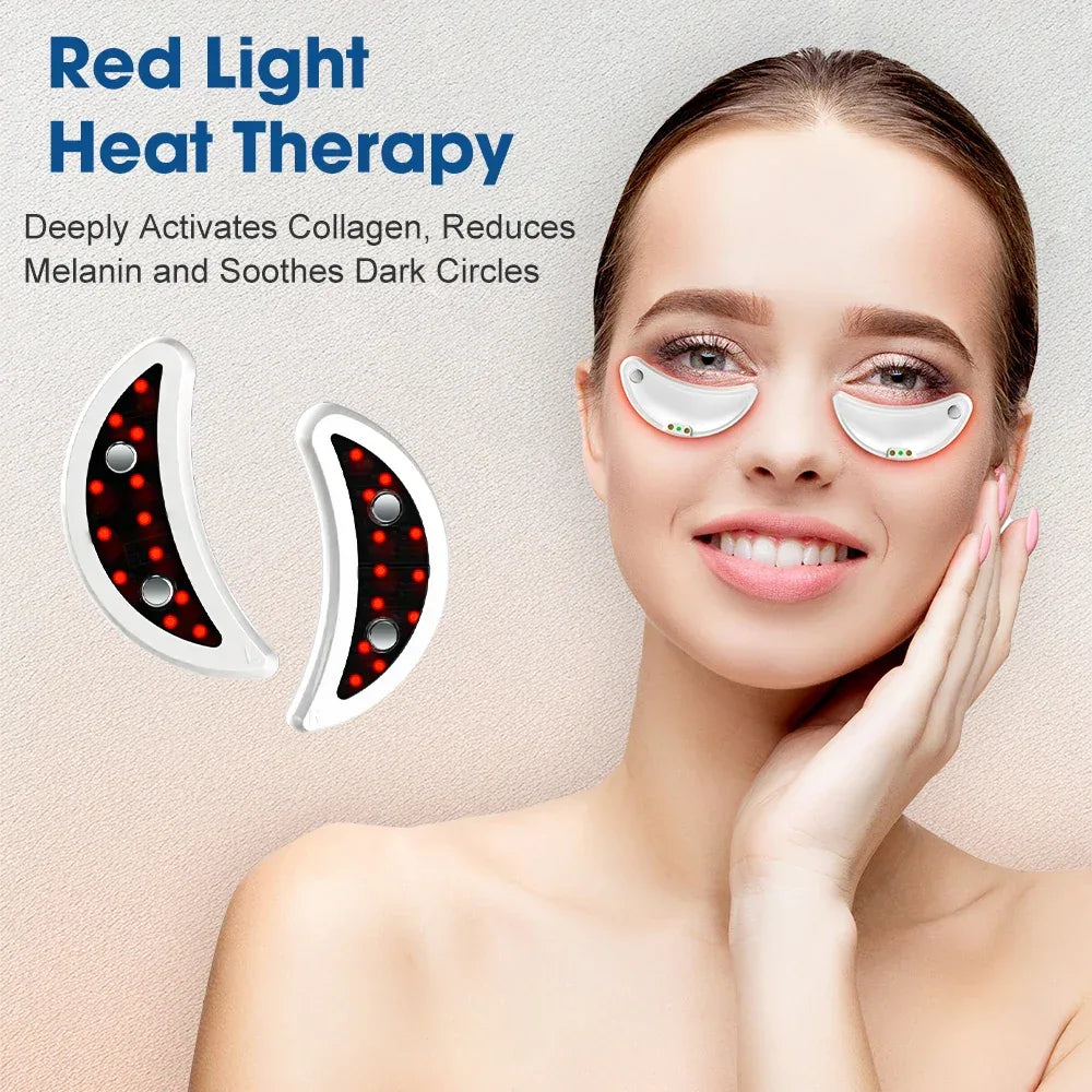 Red Light Microcurrent Eye Massager LED Under Eye Patches Eye Care Device Eye Rejuvenation Pads for Puffy Eyes and Dark Circles