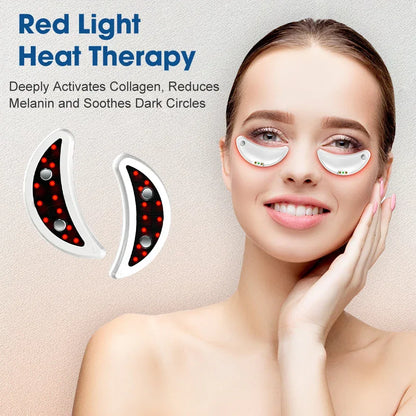 Red Light Microcurrent Eye Massager LED Under Eye Patches Eye Care Device Eye Rejuvenation Pads for Puffy Eyes and Dark Circles