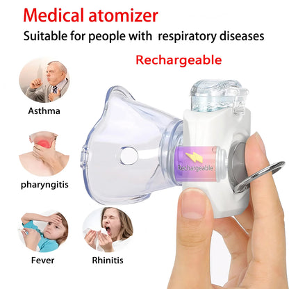Rechargeable Atomizer Kids Adult Saving Emergency Device Nebulizer Silent Mesh Mini First Aid Kit Handheld Asthma Inhaler