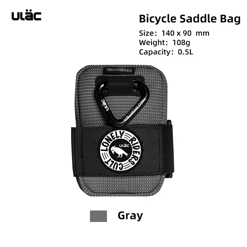 ULAC 0.5L Bicycle Saddle Bag Mini Bike Seatpost Bag Waterproof Shockproof Durable Fabric MTB Cycling Rear Pack Tail Pouch