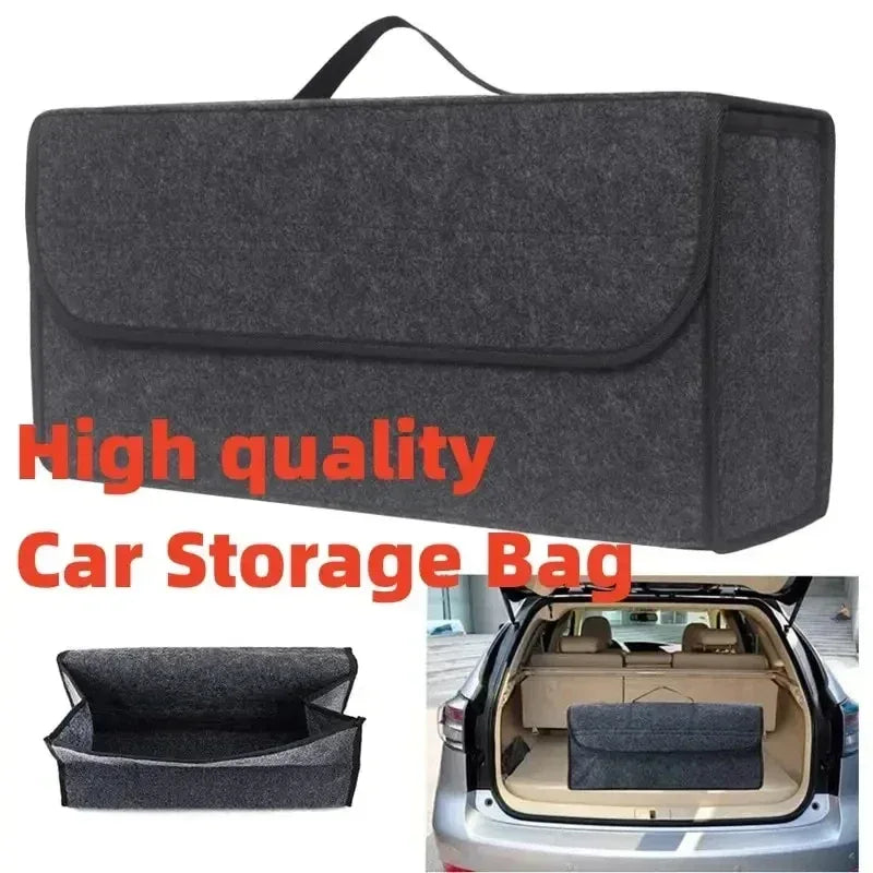 Gray Black Anti Slip Car Trunk Organizer Bag Multi Compartment Soft Felt Storage Box for Boot Tools & Auto Accessories - Urbizia