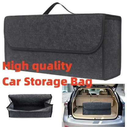 Gray Black Anti Slip Car Trunk Organizer Bag Multi Compartment Soft Felt Storage Box for Boot Tools & Auto Accessories - Urbizia