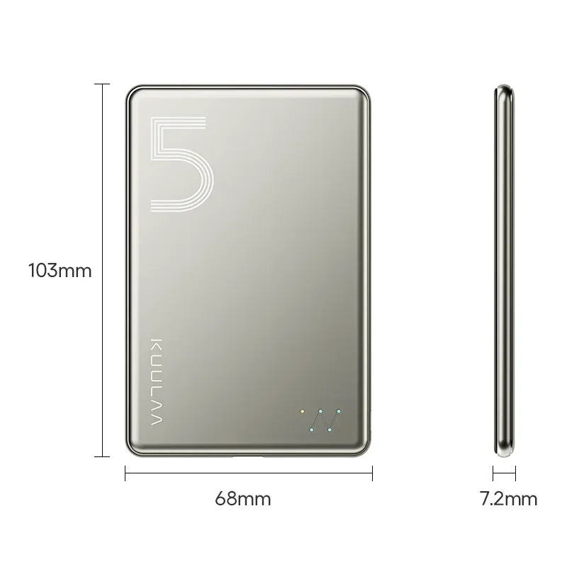 KUULAA Magnetic Power Bank 5000mAh Magnetic Wireless Phone Charger External Battery 20W Fast Charging For iPhone 17 16 PowerBank