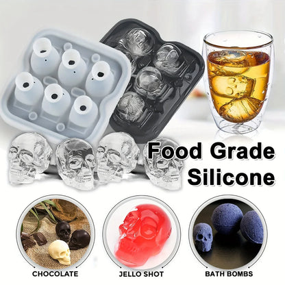 3D Skull Silicone Ice Ball Mold for Cocktails