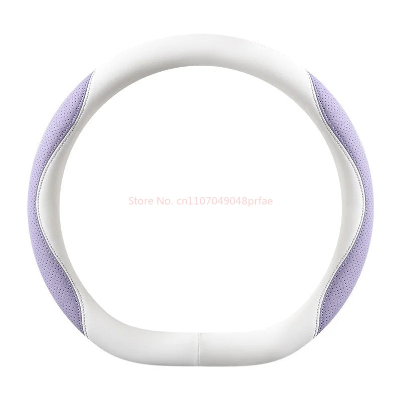 Practical Car Steering Wheel Cover Perforated Leather Four Seasons Universal Breathable Sweat Absorbent Non Slip Ultra Thin