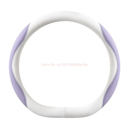Practical Car Steering Wheel Cover Perforated Leather Four Seasons Universal Breathable Sweat Absorbent Non Slip Ultra Thin