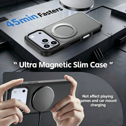 Three Anti-Contrast Case for IPhone18 Pro Mobile Phone with Magnetic Suction Rotating Bracket 17ProMax Protective Case