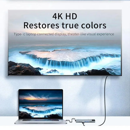 USB C Hub 8In1 7in2 7in1 Type C 3.1 To 4K HDMI Adapter with RJ45 SD/TF Card Reader PD Fast Charge for MacBook Notebook Laptop
