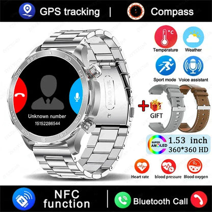 2026 New GPS Smart Watch Men AMOLED Screen Always Show Time Heart Rate IP68 Waterproof Bluetooth Call Sports Fitness Smart Watch - Urbizia