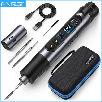 FNIRSI HS-03 Wireless Soldering Iron 10W Type-C Rechargeable Portable Soldering Iron 100-450℃ Adjustable Repair Tool