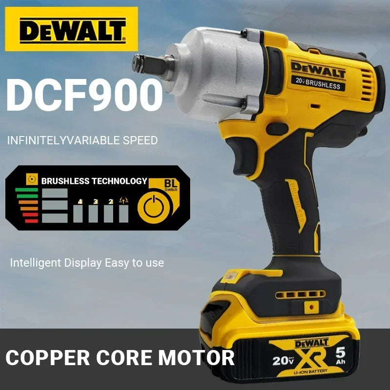 Cordless Brushless Heavy Duty Impact Wrench DEWALT DCF900 20V Li-ion Fast Charging 1/2" Drive