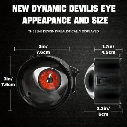 1Pcs/2Pcs dynamic big eye lights, dynamic big eyeball fog lights 6 modes, LED color adjustable, suitable for any car model