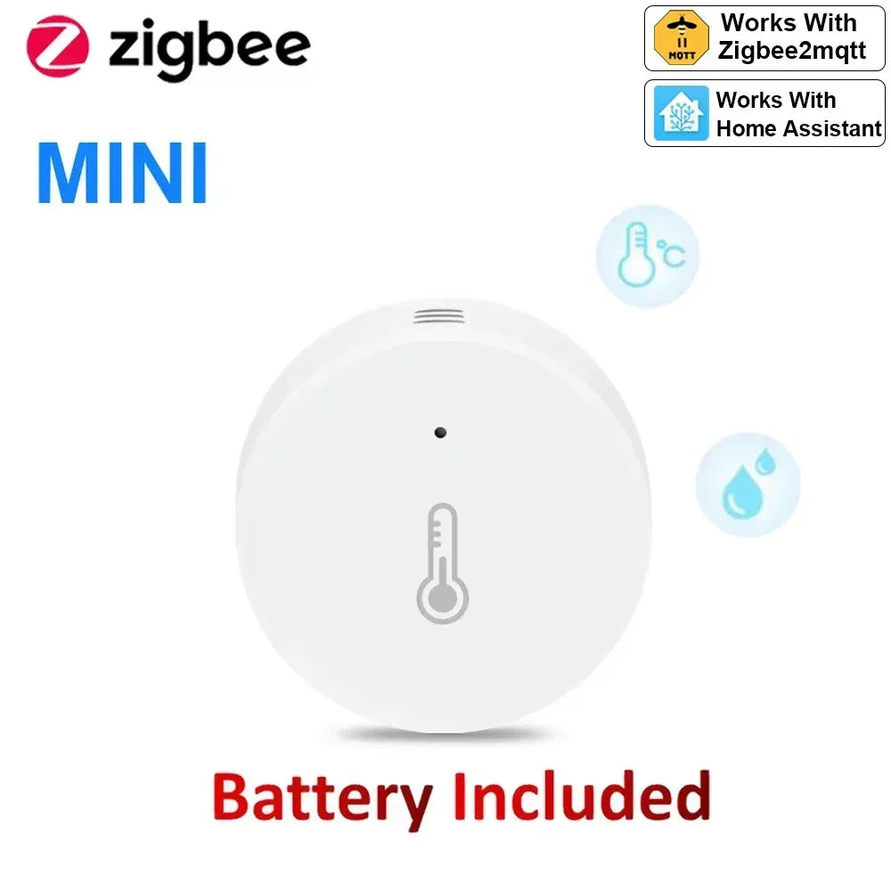 Haozee Zigbee 3.0 Temperature And Humidity Sensor Remote Monitor By Smart Life APP Battery Powered Work With Alexa Google Home - Urbizia