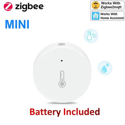Haozee Zigbee 3.0 Temperature And Humidity Sensor Remote Monitor By Smart Life APP Battery Powered Work With Alexa Google Home - Urbizia