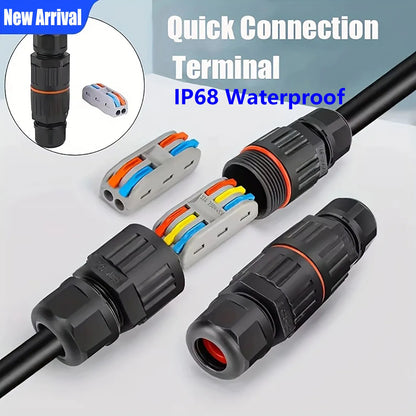 1/2Pcs IP68 Waterproof Joint Wire Quick Connection Connector 2/3 Pin Solder Less LED Lamp Wiring Outdoor Rainproof Terminal