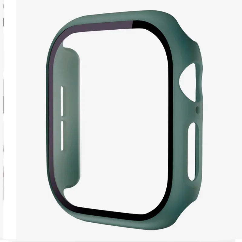 Tempered Glass+Case For Apple Watch 38-40mm 41mm 42mm 44mm 45mm 46mm Screen Protector Protective Cover iWatch 11 10 8 7 9 6 SE 5