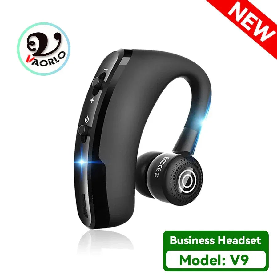 New V8 Wireless Bluetooth Single Earphone With HD Mic Stereo Headset Handsfree Call Business Headphone For Sports Driving Travel - Urbizia