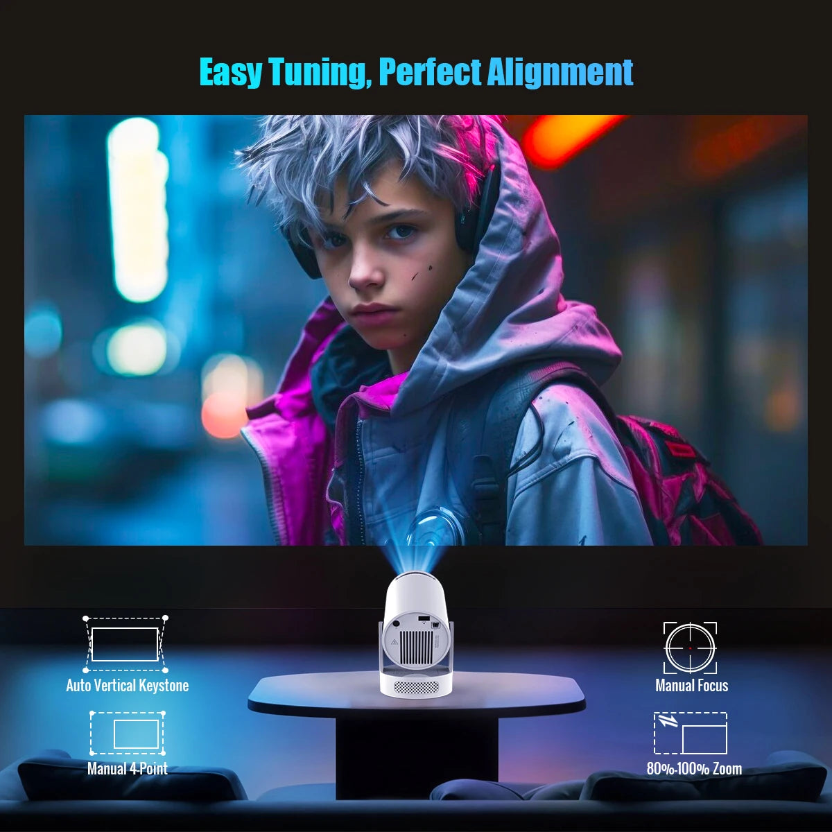 Magcubic Portable Projector HY300 Pro+ Voice Control 8K Android 14 Projector 8000Lumens Wifi6 BT5.4 Cinema Outdoor Add Airmouse