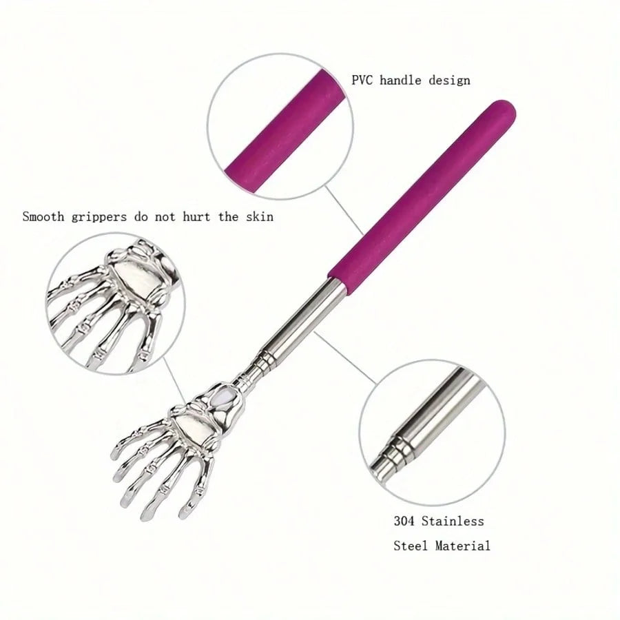Portable Extendable Back Scratcher Stainless Steel Telescoping Back Scratcher for Both Human and Pets Extendable Back Massager