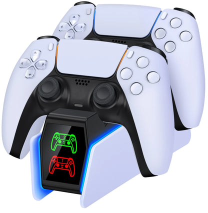 RGB Controller Charging Station For PS5 Dual Fast Charger RGB Indicator Charging Stand Docking Station For PS5 Gamepad - Urbizia