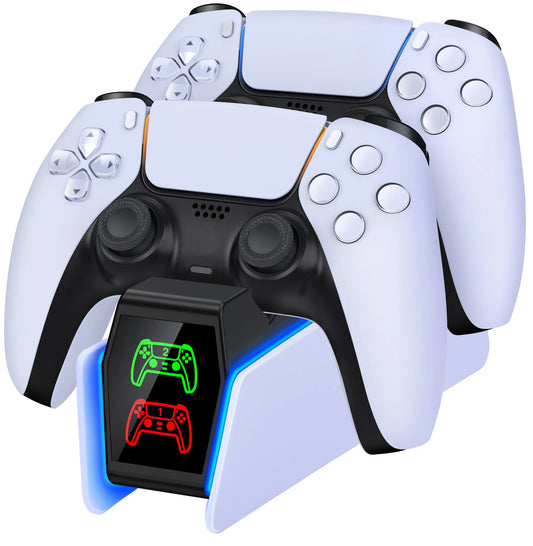 RGB Controller Charging Station For PS5 Dual Fast Charger RGB Indicator Charging Stand Docking Station For PS5 Gamepad - Urbizia