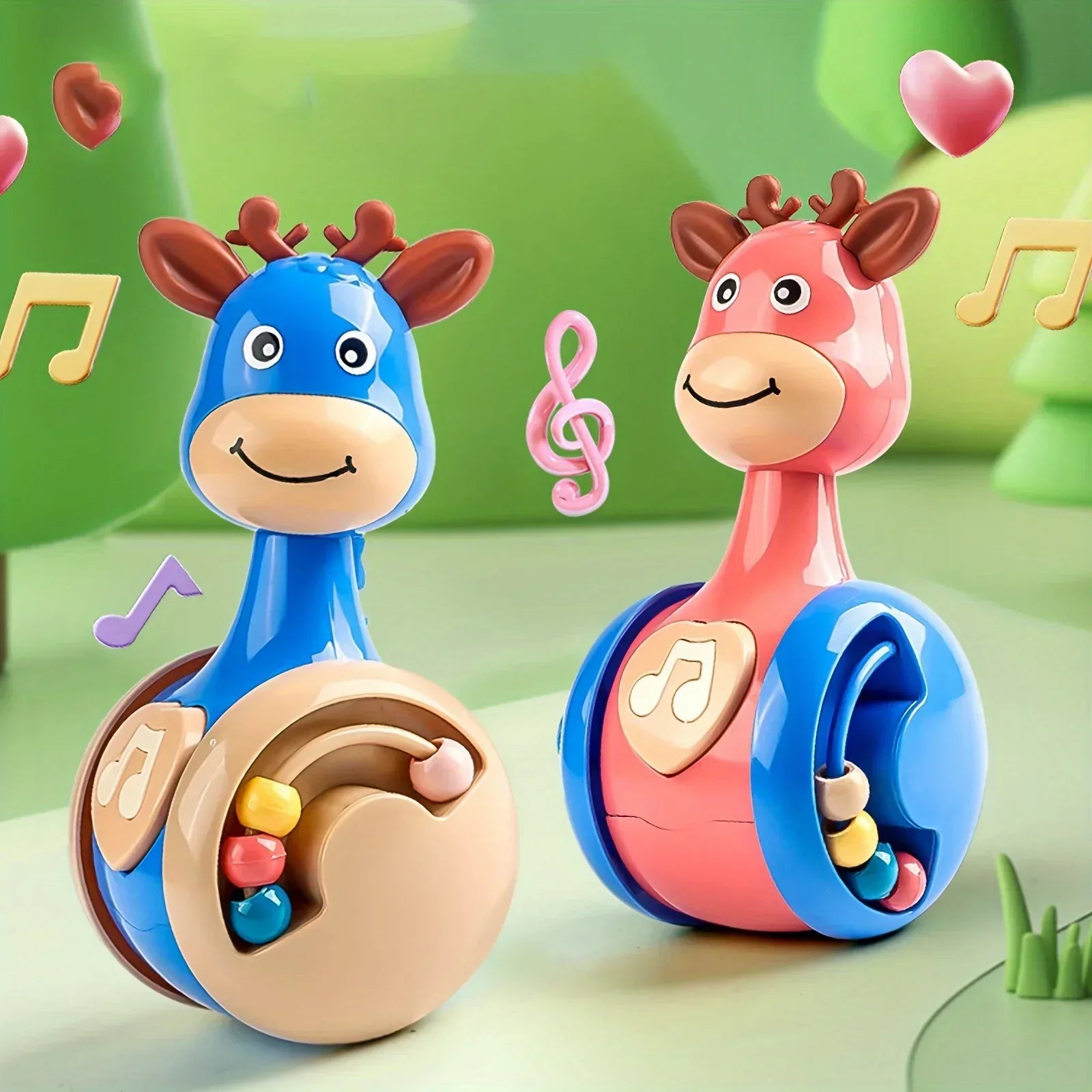 Fawn Sliding Tumbler Toy Rattle Baby Educational Early Education Gift Toy for Baby - Urbizia