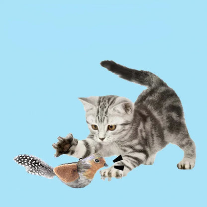 Hot lifelike Bird Vivid Cat Toys Pet Catnip Simulation Molding Cat Teaser with Feather Soft Plush Fabric Toys for Kitten - Urbizia