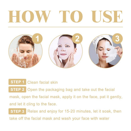 10PCS Collagen Anti Wrinkle Facial Mask Anti Aging Fade Fine Lines Firm Skin Moisturizing Brightening SkinCare Korean Cosmetics