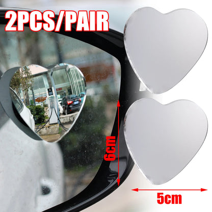 New Adjustable Heart Shaped Car Reversing Aid Rearview Convex Mirror Car Blind Spot Rearview Mirror 360 Degree 2PCS/SET