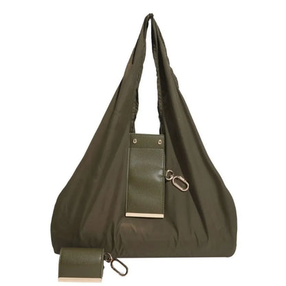 Reusable Mini Keychain Tote Bag Large Capacity Lightweight Foldable Shopping Bag Key Ring Eco-Friendly Expandable Reusable Bag