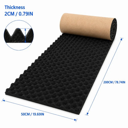 2cm thicker Self Adhesive Acoustic Foam Roll High Density Sound Absorbing Insulation Foam for Car Studio Wall Noise Reduction
