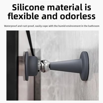 No-Drill Door Stopper for Room Bedroom Door Fixed Wall Protection Anti-Collision Household Silicone Strong Suction Floor Stopper