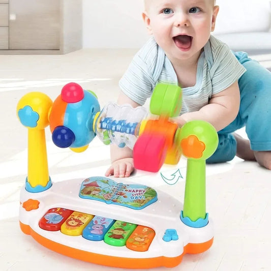 Baby Rotating Music Piano Toy – Light & Sound Keyboard