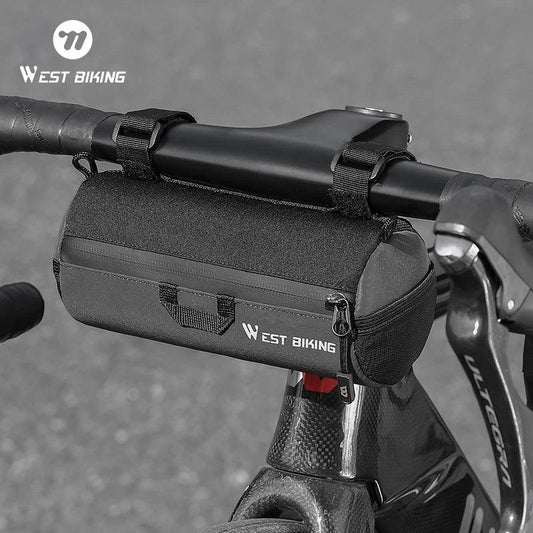 WEST BIKING Bike Handlebar Bag Portable Reflective Shoulder Bag For Cycling MTB Road Bike Scooter Front Tool Bags Elastic Band