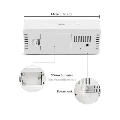 Digital Alarm Clock LED Electronic Desktop Clock with Temperature for Bedroom Home Office Teens Kids - Urbizia