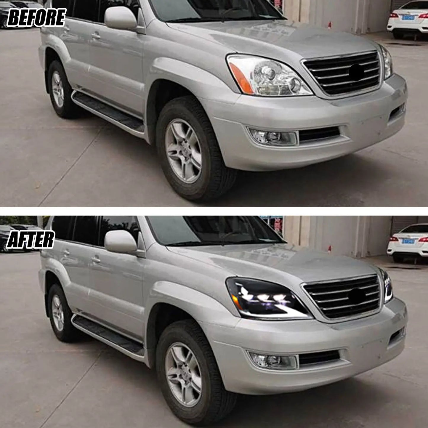 LED Headlights for Lexus GX470 2003-2009 Sequential Turn Signal Start-up Animation DRL Projector Front Lamps Assembly