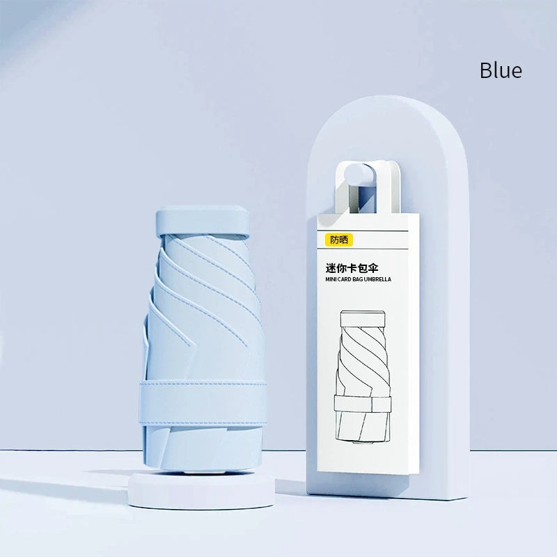 2026 Mini Sun Umbrella Pocket Rain Umbrella Vinyl Sunscreen / UV Protection Capsule Compact and Portable Rain and Rain Dual Use