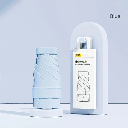 2026 Mini Sun Umbrella Pocket Rain Umbrella Vinyl Sunscreen / UV Protection Capsule Compact and Portable Rain and Rain Dual Use